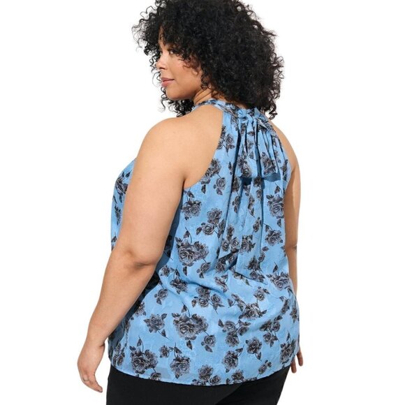 Torrid NWT Clip Chiffon Mock Neck Halter, Romantic Rose 2X - Sleeveless, Floral - Picture 2 of 15